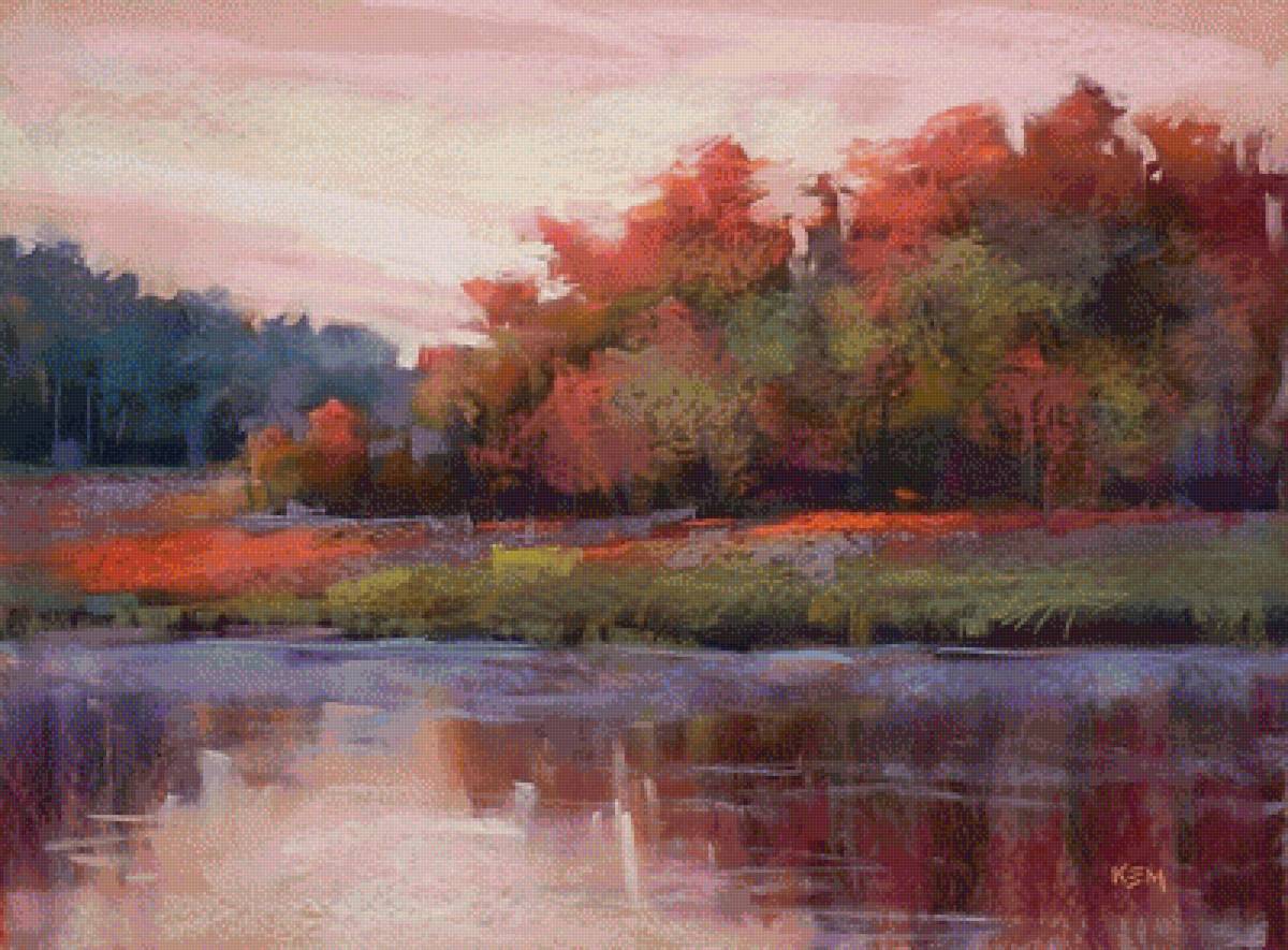 Пейзаж сухой пастелью. Бергунский - русские художники - предпросмотр