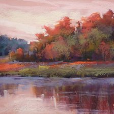 Схема вышивки «Пейзаж сухой пастелью. Бергунский»