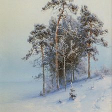 Схема вышивки «Писемский_Зима. Сосны»