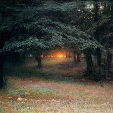 Схема вышивки «Труш_Закат солнца в лесу»