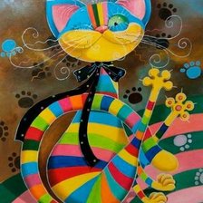 Схема вышивки «Радужный котейка»