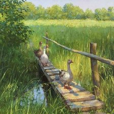 Схема вышивки «Дмитрий Левин. Гуси.»