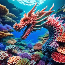 Схема вышивки «Коралловый дракон»