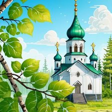 Схема вышивки «Церковь»