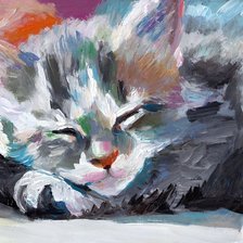 Котик. Гуашь