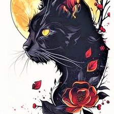 Схема вышивки «gato y rosas»