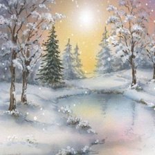 Схема вышивки «Зимний пейзаж»