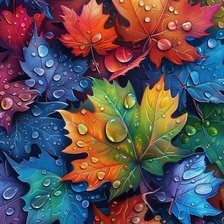 Схема вышивки «кленовые листья»