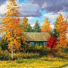 Схема вышивки «Деревня»