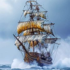 Схема вышивки «Корабль»