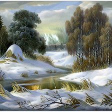 Схема вышивки «Зимний пейзаж»