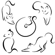 Схема вышивки «Графика кошки»