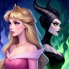 Схема вышивки «Аврора и Малифисента»