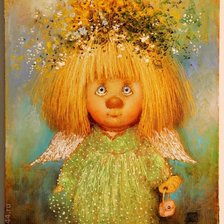 Схема вышивки «ангел в венке»