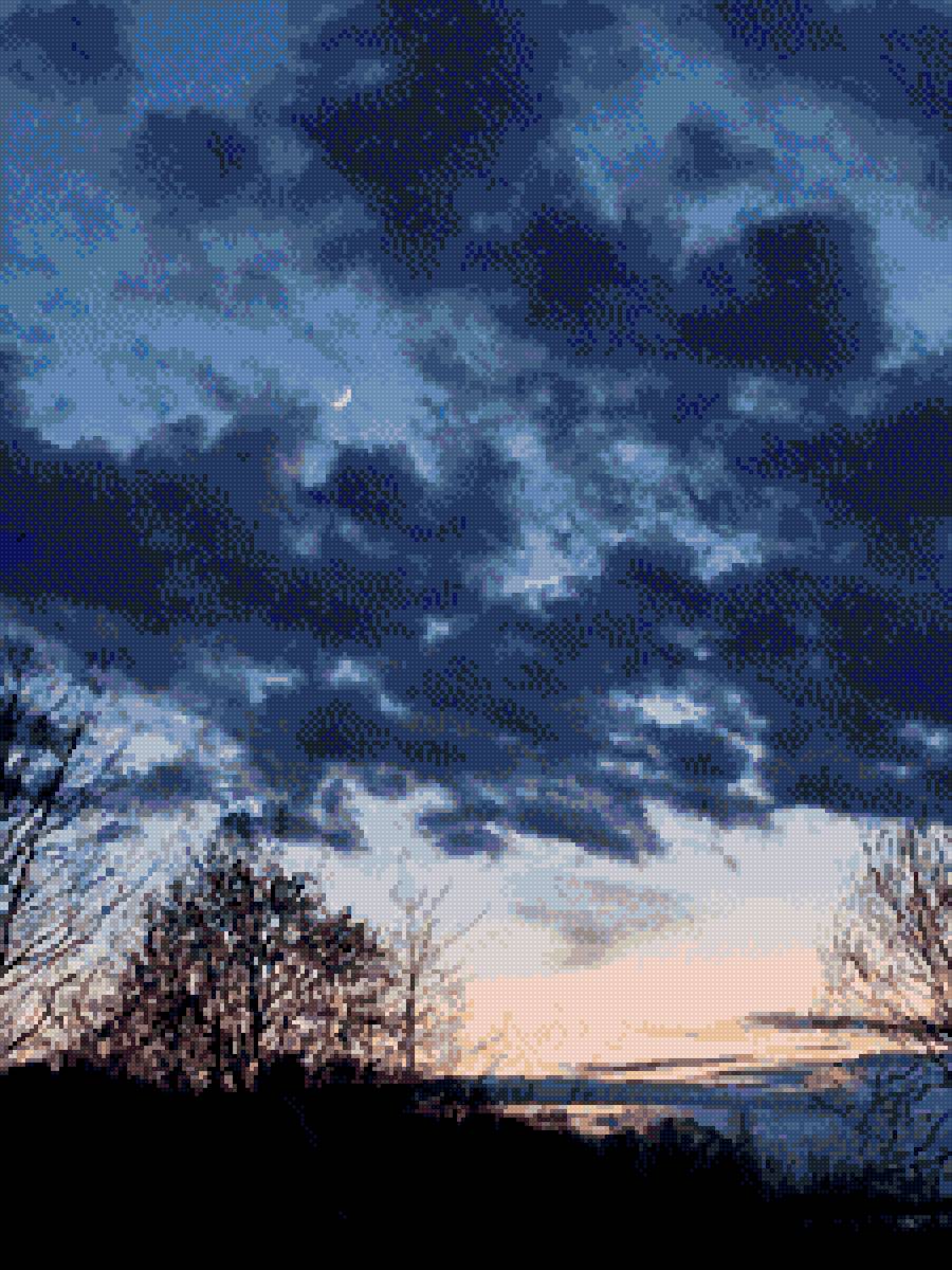 Ночь - ночь, закат, луна - предпросмотр