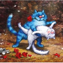 Схема вышивки «Танго Голубого Кота»