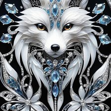 Схема вышивки «Белый лис. Подвеска»