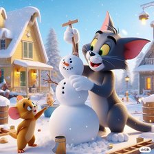 Схема вышивки «Том и Джерри»