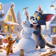 Схема вышивки «Том и Джерри»