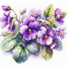 Схема вышивки «Фиалки»