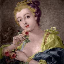 Схема вышивки «Девушка с букетом роз»