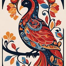 Схема вышивки «павлин»