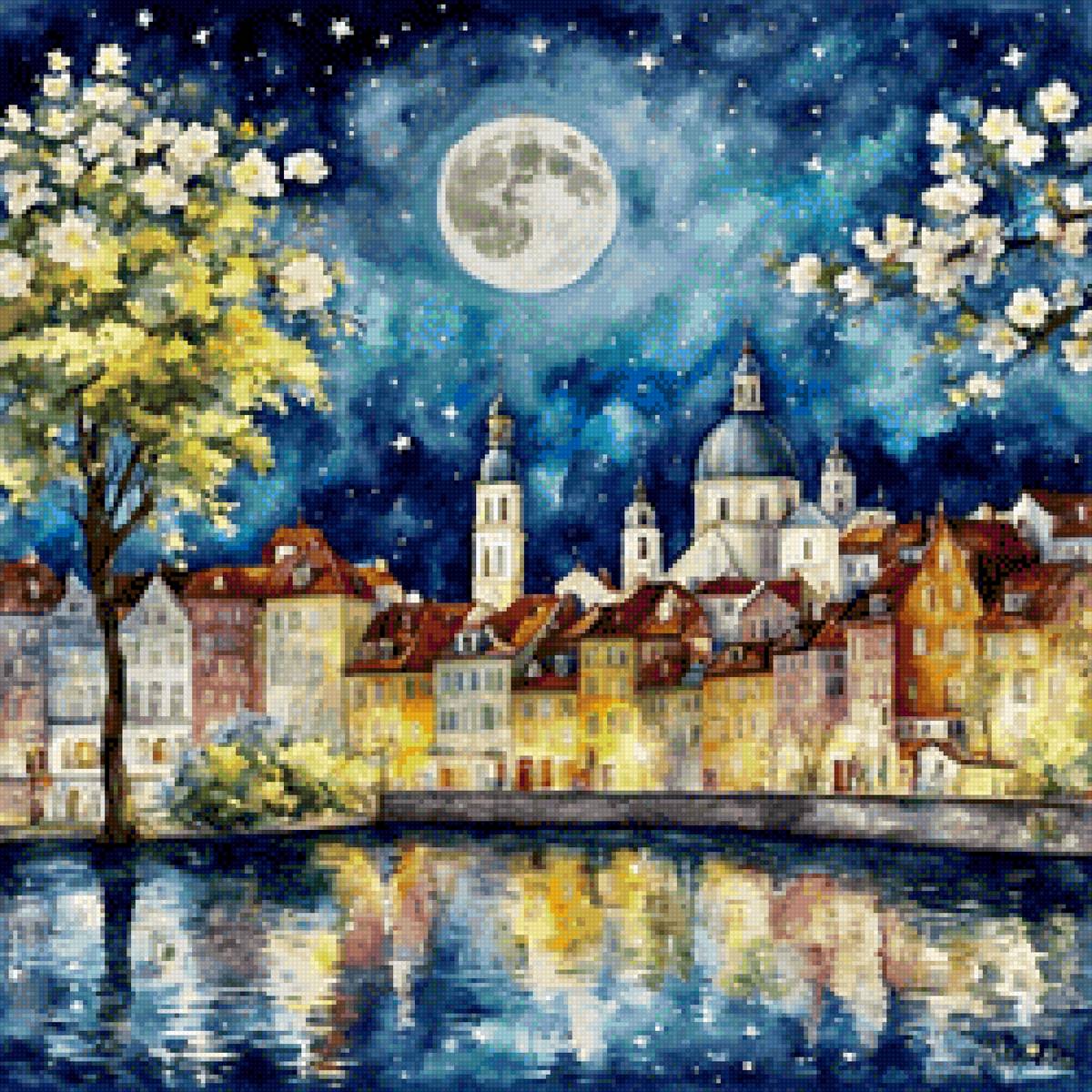 The city with a bright moon - city - предпросмотр