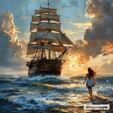 Схема вышивки «Бегущая  по волнам»