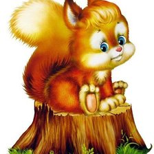 Схема вышивки «Белочка на пенечке»