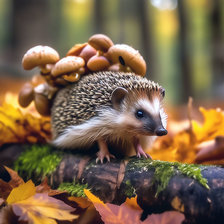 Схема вышивки «Ёжик с грибами»