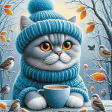 Схема вышивки «котик»