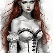 Схема вышивки «Рыжая девушке»