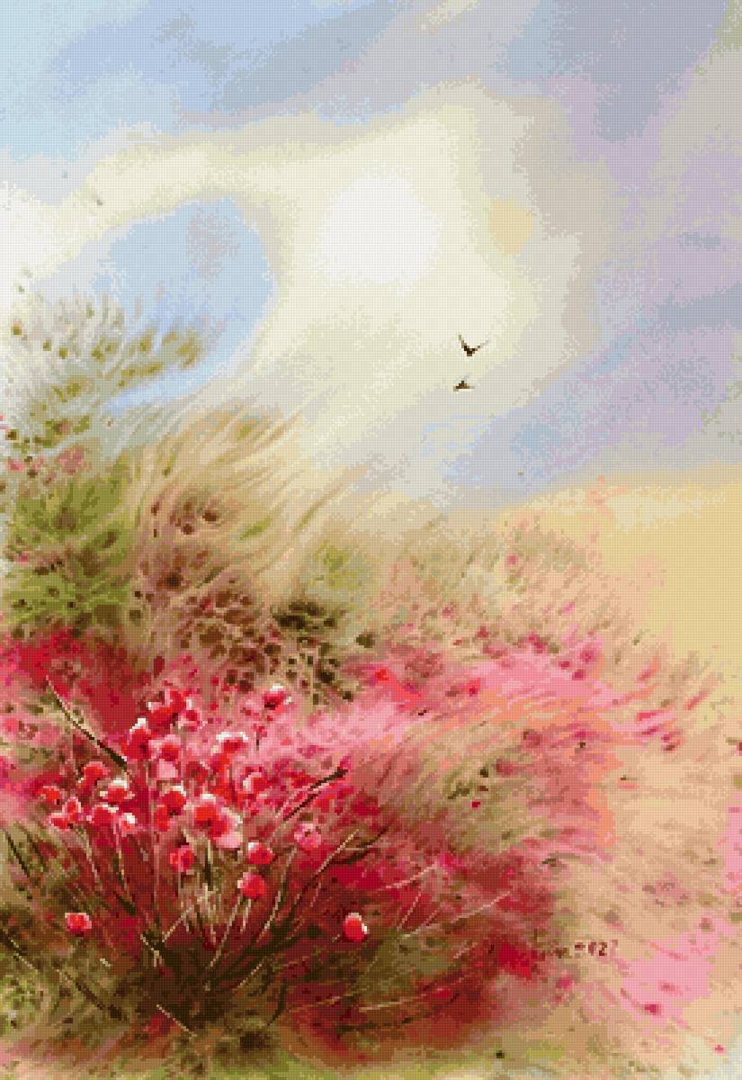 Венета дочева природа пейзаж - лето луг цветы - предпросмотр