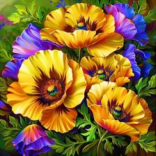 Схема вышивки «цветы»