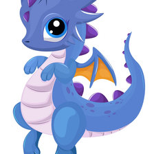 Схема вышивки «синий дракончик»