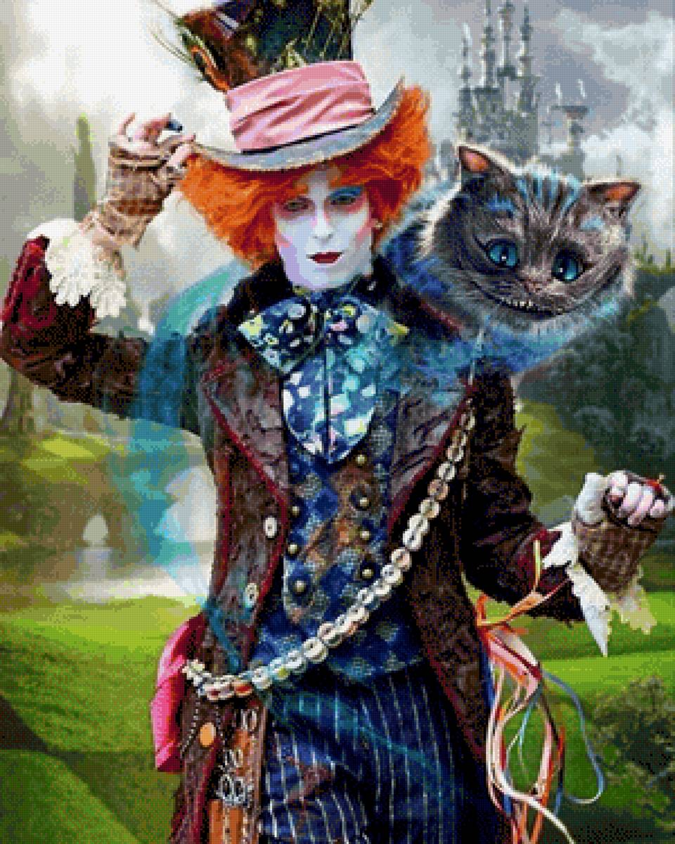 Безумный шляпник - алиса в стране чудес, шляпник, чеширский кот - предпросмотр