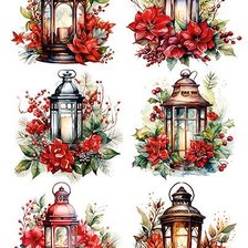 Схема вышивки «lamparas de invierno»