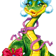 Схема вышивки «змея дед мороз»