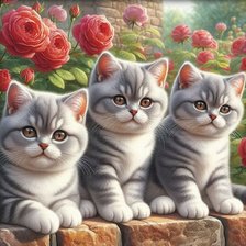 Схема вышивки «котята»