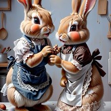 Схема вышивки «зайцы»