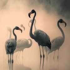 Схема вышивки «фламинго»