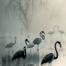 Схема вышивки «Фламинго»