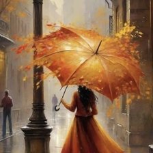 Схема вышивки «Девушка под зонтом»