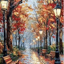 Схема вышивки «Осенняя аллея»