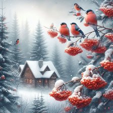 Схема вышивки «снегери и зимушка»