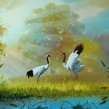 Схема вышивки «Аисты»