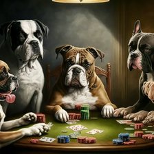 Схема вышивки «Собаки играют в покер»