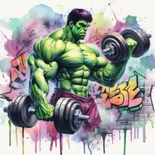 Схема вышивки «Халк, спорт»