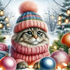 Схема вышивки «котик»