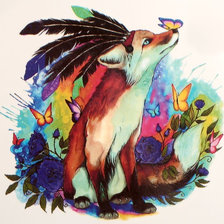 Схема вышивки «Лиса для ниток»